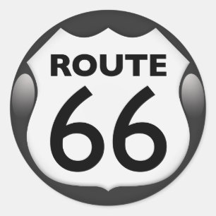 US Historic Route 66 Ronde Sticker