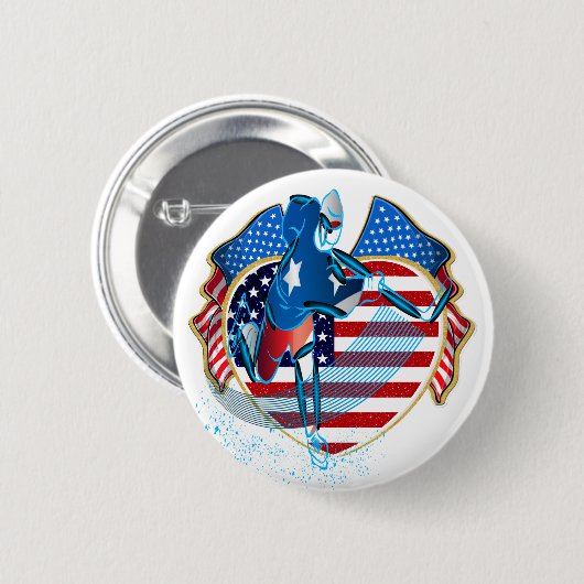 US ICE HOCKEY BUTTON (Voorkant /achterkant)