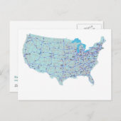 US Interstate Map Briefkaart (Voorkant / Achterkant)