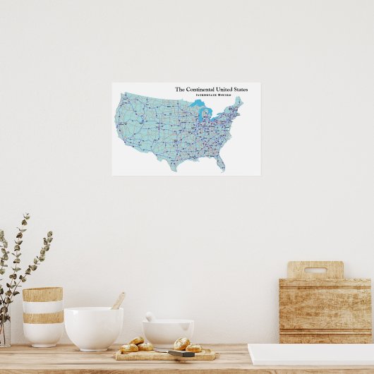 US Interstate System Print (Keuken)