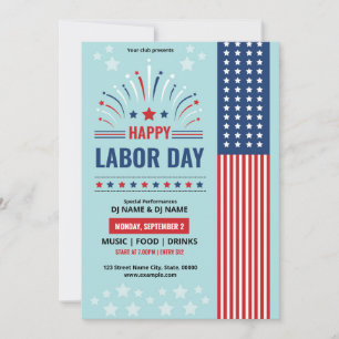 US Labor Day Event Flyer Sjabloon Kaart