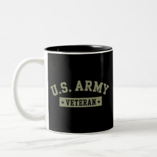 US-legerveteraan Veteranen Amerika Amerikaanse vla Tweekleurige Koffiemok
