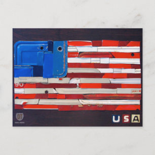 US License Bord Art Flag Briefkaart