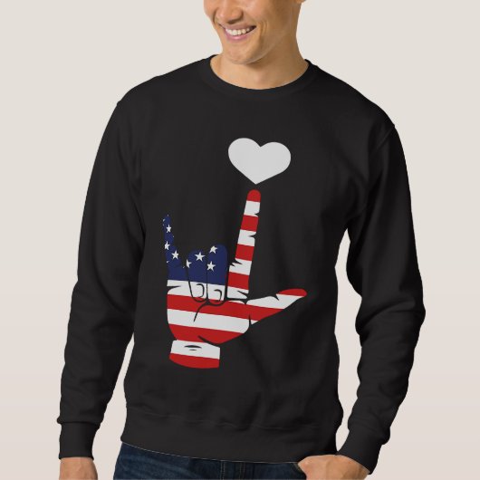 US Love Symbol ASL Trui (Voorkant)