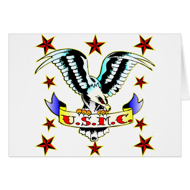 US.M.C. Old School Eagle Tattoo 2 (Voorkant Horizontaal)
