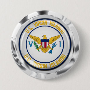 US Maagdeneilanden Ronde Embleem Button 7,6 Cm