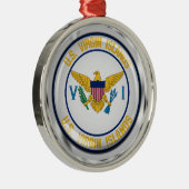 US Maagdeneilanden Ronde Embleem Metalen Ornament (Rechts)