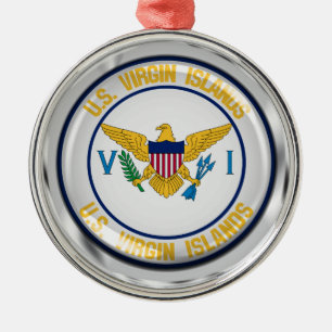 US Maagdeneilanden Ronde Embleem Metalen Ornament