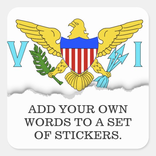 US Maagdeneilanden Vierkante Sticker (Voorkant)