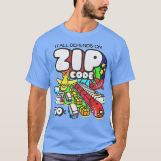 US Mail 70s Postcode Ontwerp sla de USPS op T-shirt