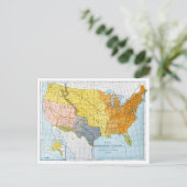 US MAP, 1776-1884 BRIEFKAART (Staand voorkant)