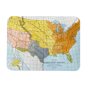 US MAP, 1776-1884 MAGNEET