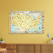 US Map Canvas Afdruk (Insitu (Woonkamer))