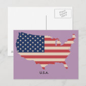 US Map Flag Briefkaart (Voorkant / Achterkant)