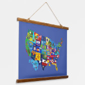 US MAP HANGEND WANDKLEED (Gebogen)