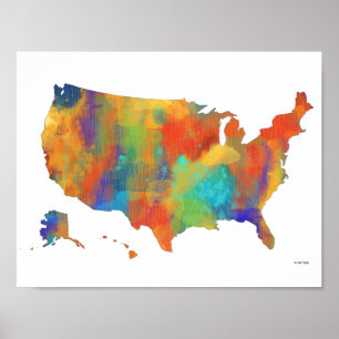 US MAP - POSTER