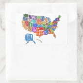 US MAP RECHTHOEKIGE STICKER (Tas)