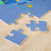 US MAP waterverf kunstwerk puzzel (Zijkant)