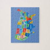 US MAP waterverf kunstwerk puzzel (Verticaal)