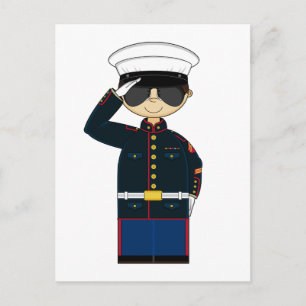 US Marine Corp NCO Saluting Briefkaart