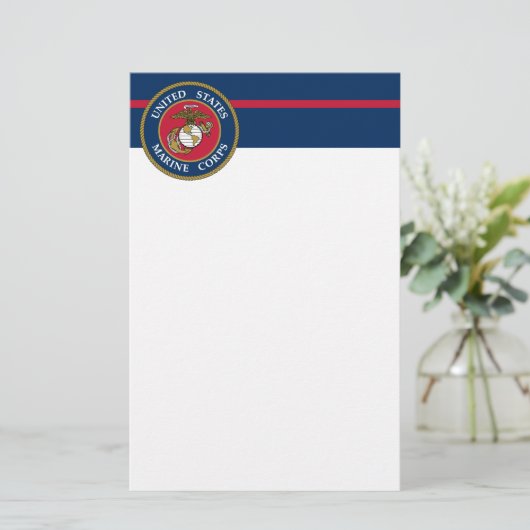 US Marine Corps - Blue Briefpapier (Staand voorkant)