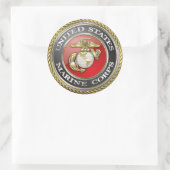 US Marine Corps (USMC) Emblem [3D] Ronde Sticker (Tas)