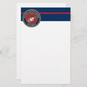 US Marine Corps - Veteran Blue Briefpapier (Voorkant / Achterkant)