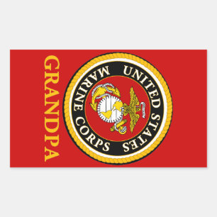 US Marine Official Seal - Grandpa Rechthoekige Sticker