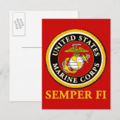 US Marine Official Seal - Semper Fi Briefkaart (Voorkant / Achterkant)