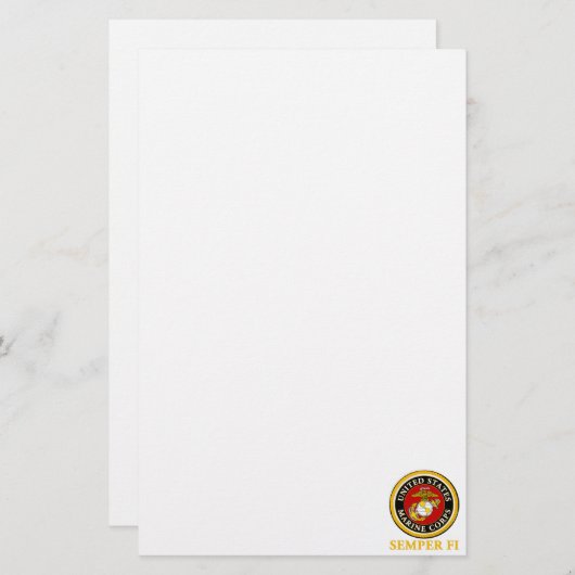 US Marine Official Seal - Semper Fi Briefpapier (Voorkant / Achterkant)