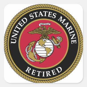 US Marine Revermoeid Black Vierkante Sticker