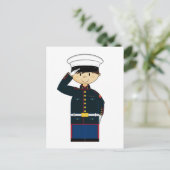US Marine Saluing Briefkaart (Staand voorkant)