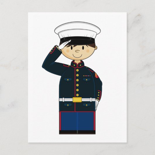 US Marine Saluing Briefkaart (Voorkant)