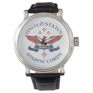US MARINES Eagle RWB Patriotic Semper Fi Horloge