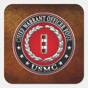 US Marines: Eerste aanhoudingsbevel vier (USMC CWO Vierkante Sticker