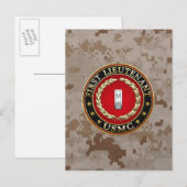 US Marines: Eerste luitenant (USMC 1stLt) [3D] Briefkaart (Voorkant / Achterkant)