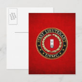 US Marines: Eerste luitenant (USMC 1stLt) [3D] Briefkaart (Voorkant / Achterkant)
