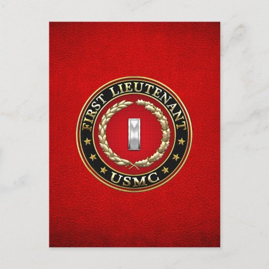 US Marines: Eerste luitenant (USMC 1stLt) [3D] Briefkaart (Voorkant)