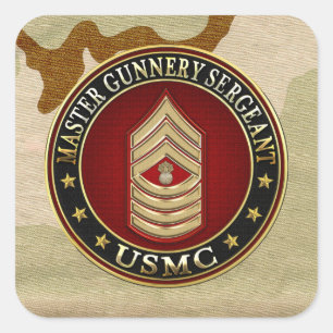 US Marines: Hoofd sergeant Gunnery (USMC MGySgt) Vierkante Sticker