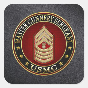 US Marines: Hoofd sergeant Gunnery (USMC MGySgt) Vierkante Sticker
