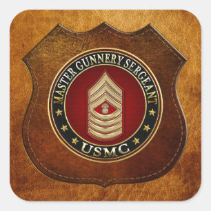 US Marines: Hoofd sergeant Gunnery (USMC MGySgt) Vierkante Sticker