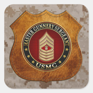 US Marines: Hoofd sergeant Gunnery (USMC MGySgt) Vierkante Sticker