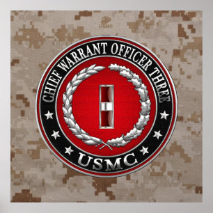 US Marines: Hoofdbevelhebber drie (USMC CWO-3) [3D Poster