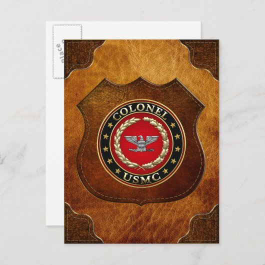 US Marines: Kolonel (USMC Col) [3D] Briefkaart (Voorkant / Achterkant)