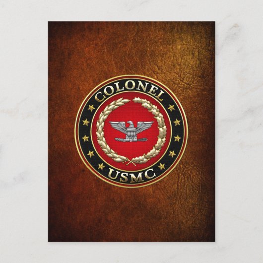 US Marines: Kolonel (USMC Col) [3D] Briefkaart (Voorkant)