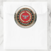 US Marines: Kolonel (USMC Col) [3D] Ronde Sticker (Tas)
