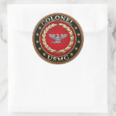 US Marines: Kolonel (USMC Col) [3D] Ronde Sticker (Tas)