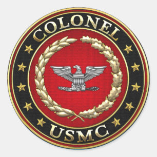 US Marines: Kolonel (USMC Col) [3D] Ronde Sticker