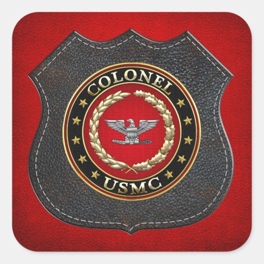 US Marines: Kolonel (USMC Col) [3D] Vierkante Sticker (Voorkant)