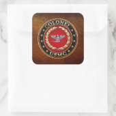 US Marines: Kolonel (USMC Col) [3D] Vierkante Sticker (Tas)
